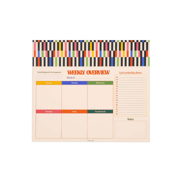 Planificador semanal Mid century stripe