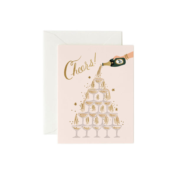 Tarjeta Champagne Tower Cheers