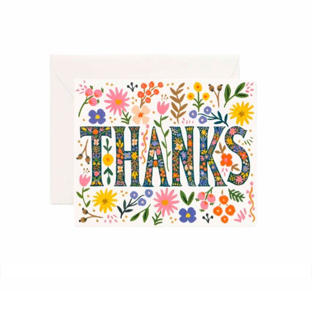 Tarjeta Floral Thanks