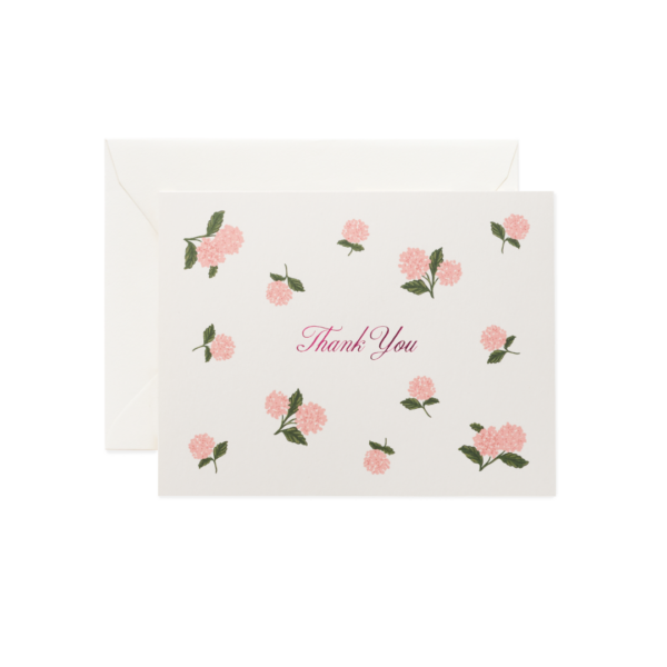 Tarjeta Pink hydrangea Thank you